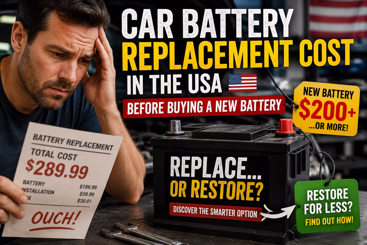 Car battery replacement cost in the United States