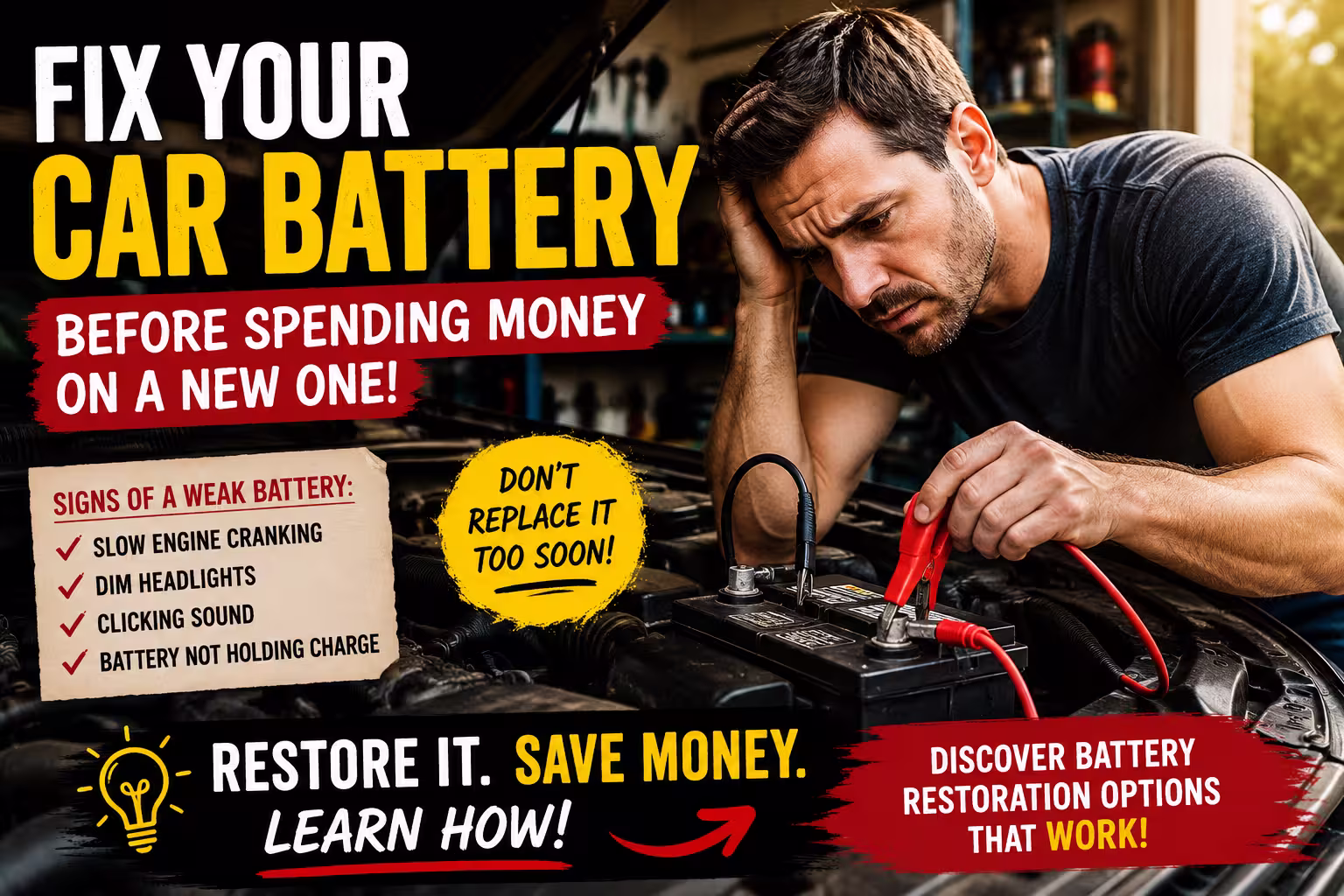 Fix a weak car battery before replacing it